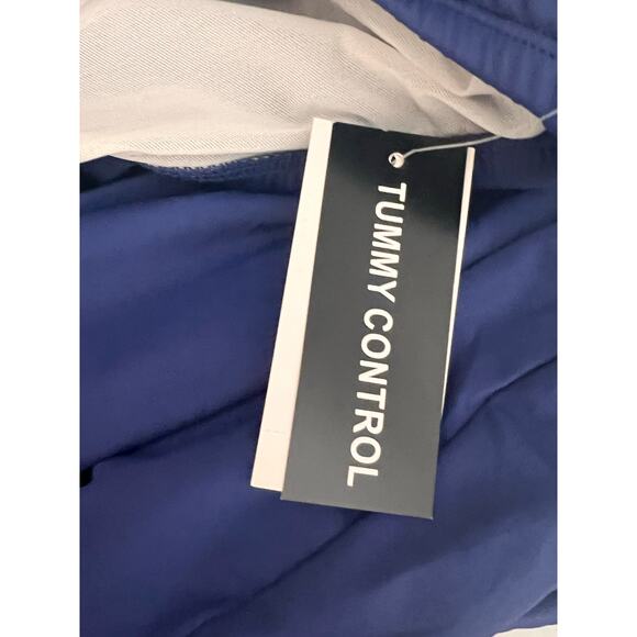 NWT 24th & Ocean Mid Waist Skirted Hipster Bikini Swimsuit Bottom Blue Size 22W - Picture 6 of 7